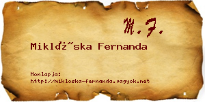 Miklóska Fernanda névjegykártya